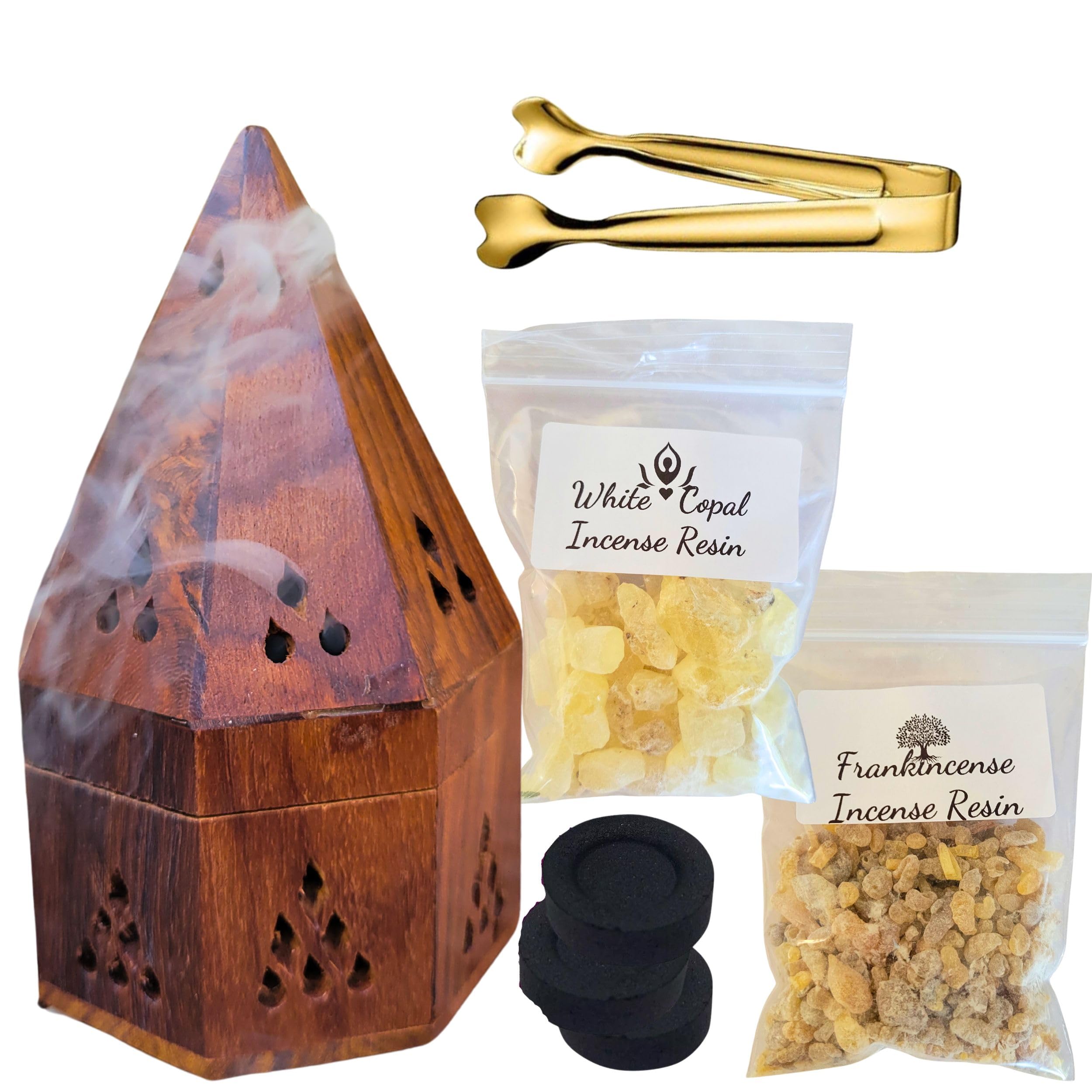 Amazon.com: Resin Incense Burner Kit Starter Set, Natural Wood